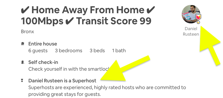 superhost airbnb mark